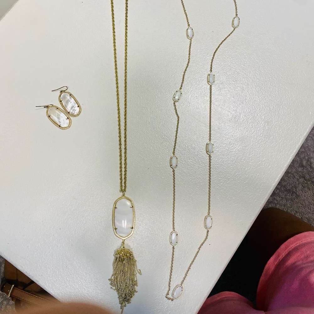 Kendra Scott white and gold jewelry bundle